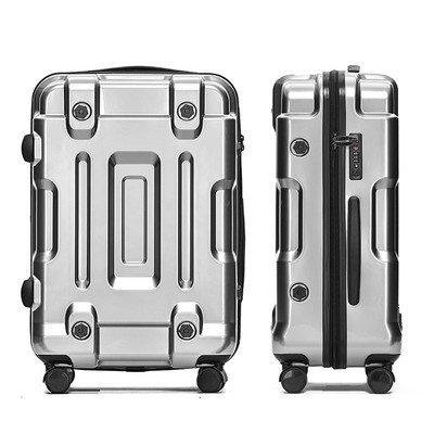 Fashionable Design Travel Hard Shell Carry on Boarding Trolley Aluminium Luggage with TSA customs code lock suitcase