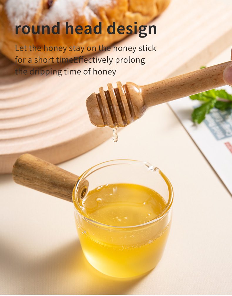 Mini Wooden Honey Spoon Eco-Friendly Long Handle Mixing Stick Dessert Tool Wooden Stir Bar For Honey Jar Kitchen Supplies