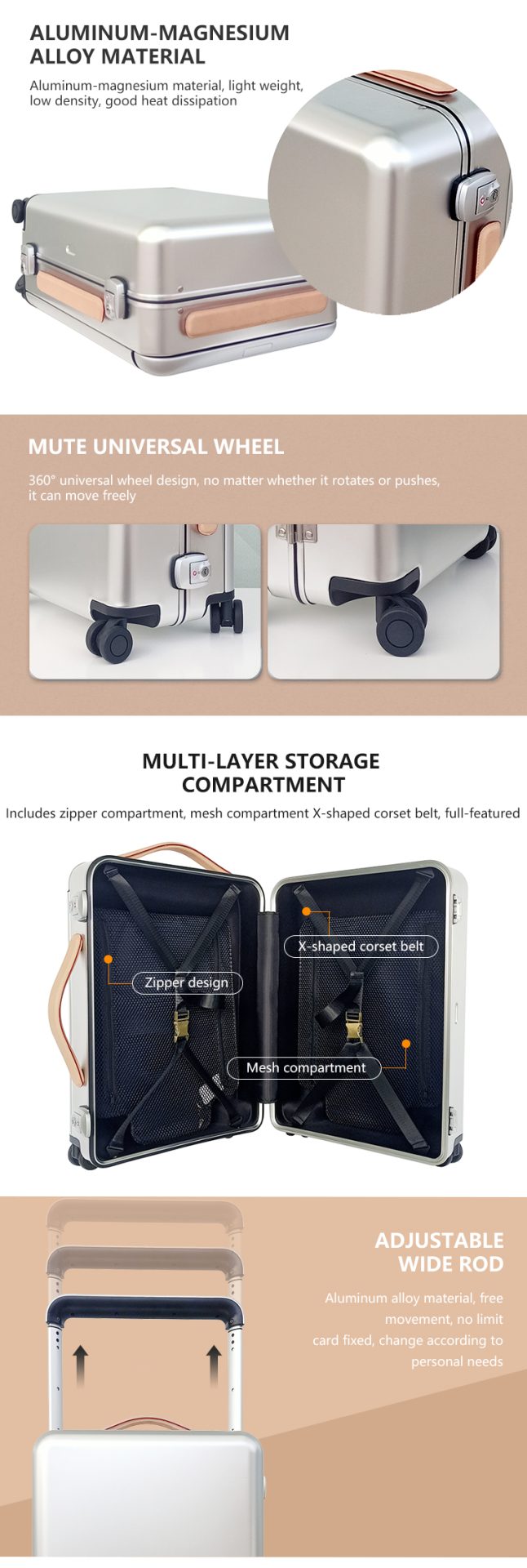 Great Quality Trolley Luggage Business Luggage Bag Big Capacity Carry-on Suitcase Factory Wholesale