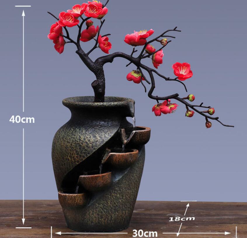 Faux mountain water fountain modern bonsai resin crafts simulation vase ornaments artificial flowers & horticulture