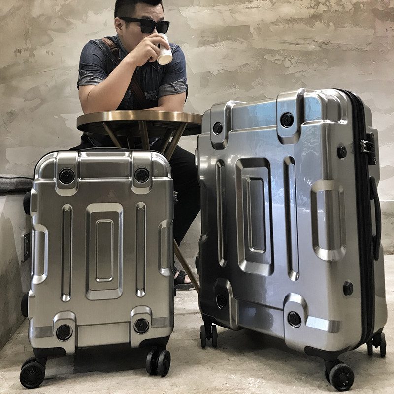 Fashionable Design Travel Hard Shell Carry on Boarding Trolley Aluminium Luggage with TSA customs code lock suitcase